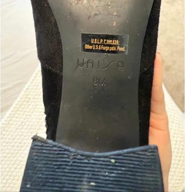 Unisa Black Suede Block Heel Ankle Boots size 8 - Image 4