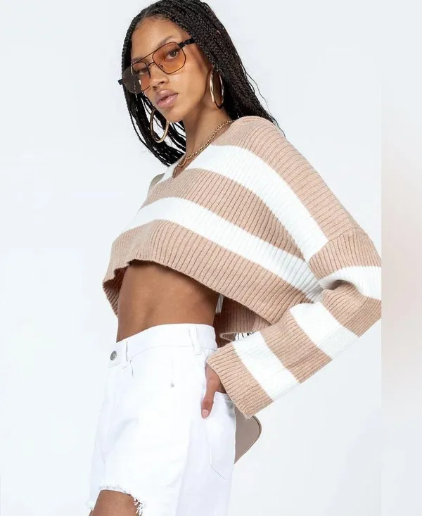 NWOT Princess Polly cropped striped sweater - Image 3