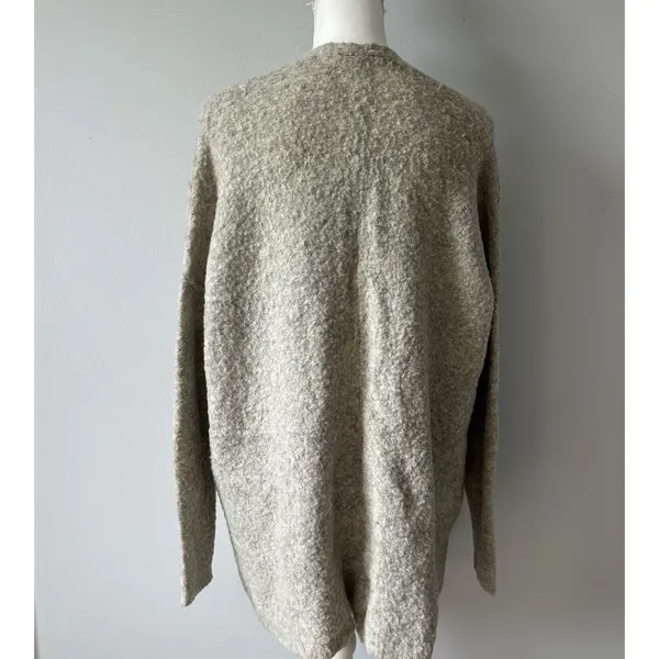 Free People Wool Blend Cardigan Duster Pullover Pockets Longline Size XS - Image 3