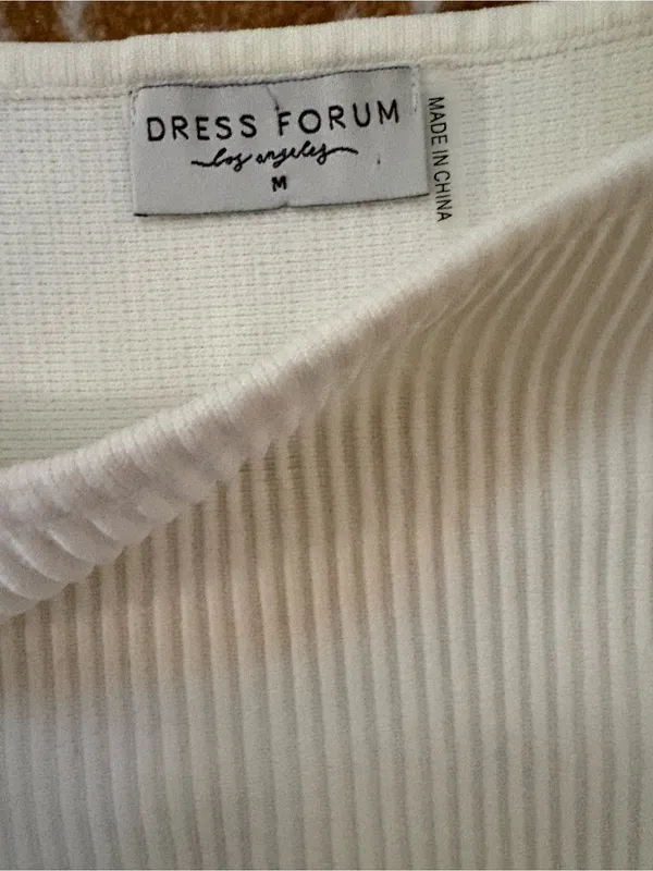Dress Forum Cream Ribbed Square-Neck Tank - Image 2
