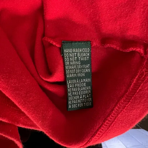 Vintage Lauren Ralph Lauren Red Turtleneck Sweater Womens L Crest Logo Cotton - Image 7