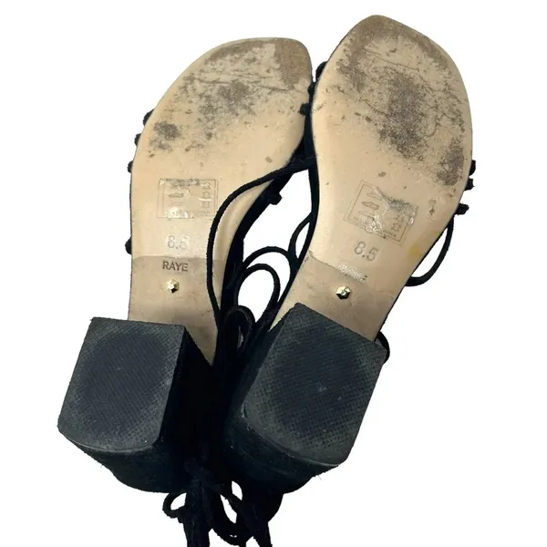 RAYE Sybil Lace-Up‎ Sandal in Black Suede Size 8.5 - Image 6