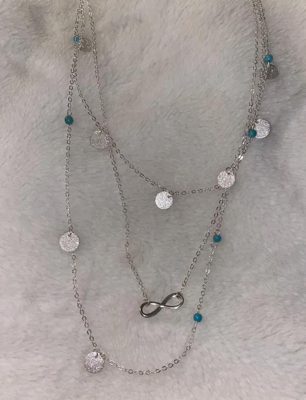 Boutique Layered Silver Necklace - Image 2