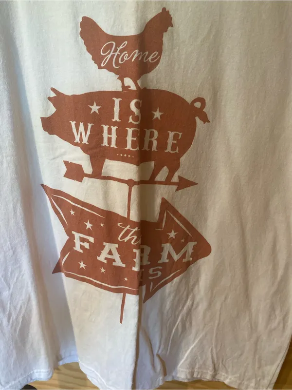 Women's White Short Sleeve Tee with Barnyard Graphic - Image 2