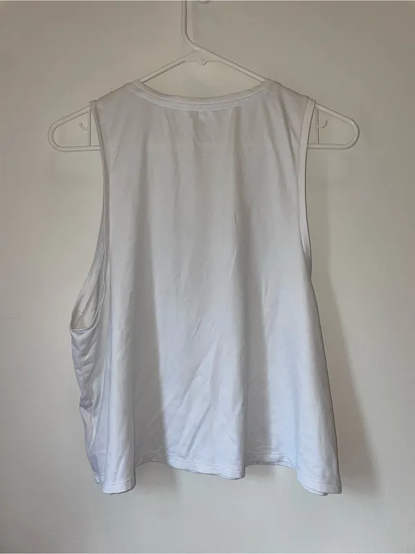 PINK Victoria's Secret White 'No Bad Vibes' Graphic Tank - Image 4