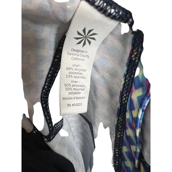 Athleta Vivid Ready Set Go Blue Geometric Print Athletic Running Shorts Size S - Image 4