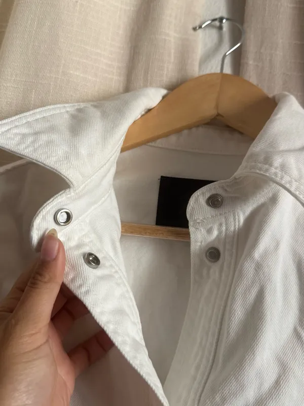Zara White Cotton Shirt Jacket - Image 2