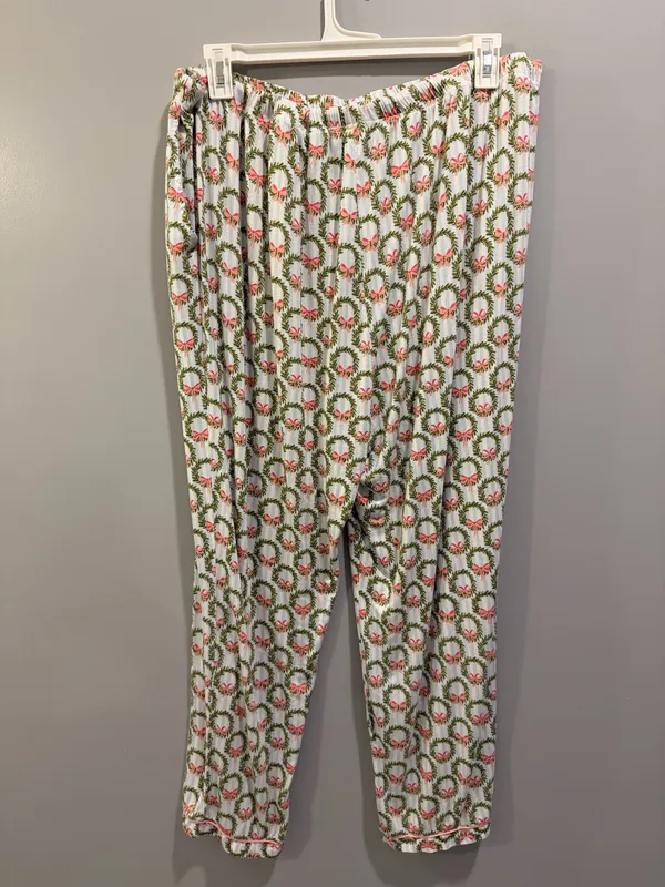Mary Square Charlotte Long Sleeve Button-Up Pajama Top and Pants Set Deck The Halls - Image 12
