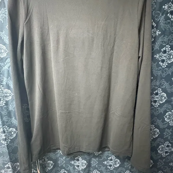 Source Unknown Women’s Charcoal Gray Square Neck Long Sleeve Top Size Large Soft Stretchy 2xL - Image 5