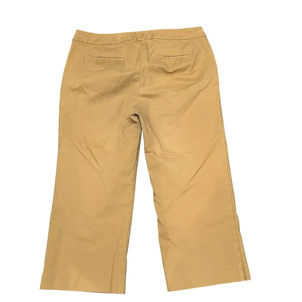 Boden Khaki Cropped‎ Capri Pants Cotton Stretch Tab Front Career 12R - Image 2
