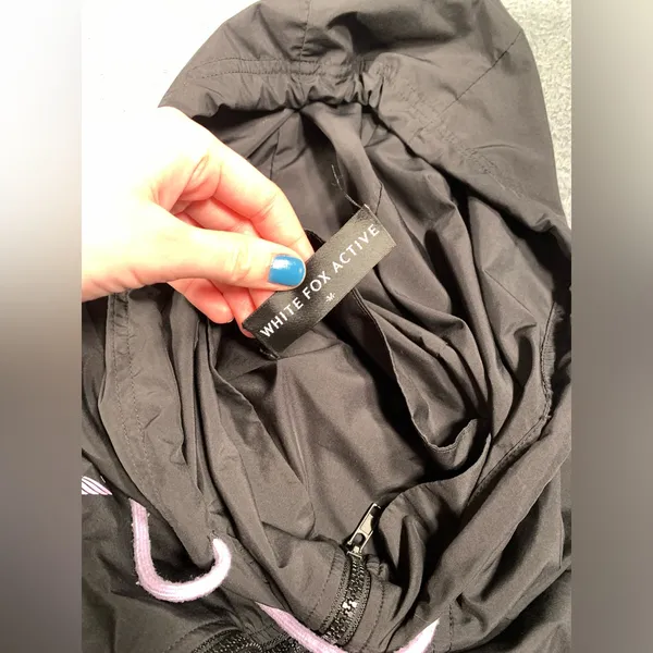 White fox boutique active Black windbreaker jacket original collection medium - Image 14