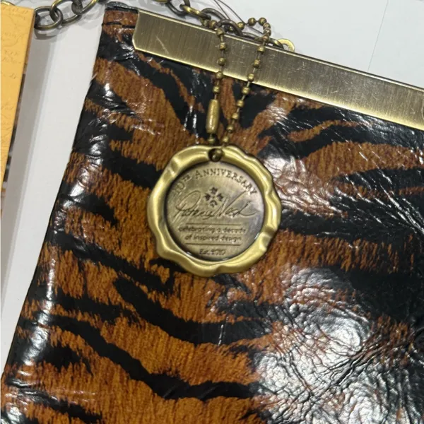 NWT Patricia Nash Asher Frame Clutch Leather Tiger Print Crossbody - Image 3