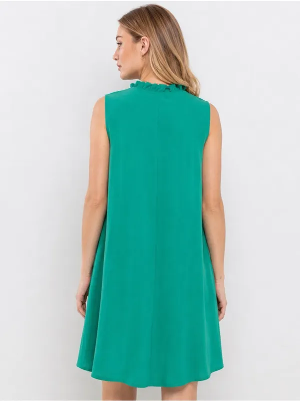 CES FEMME Boutique Dress Sleeveless Chiffon Short Casual Summer Ruffle Medium - Image 10