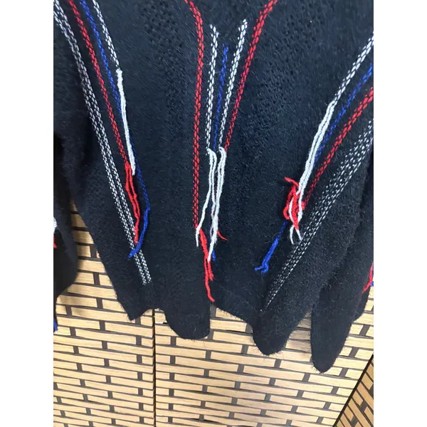 POL Black Multi Color Fring‎ V Neck Sweater Size Medium - Image 4