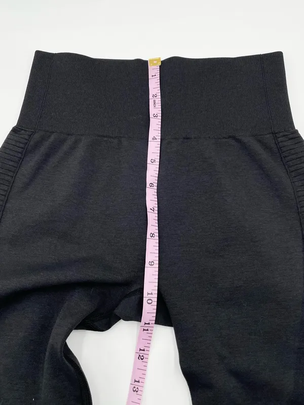 Acta Women's Black Seamless Moto Leggings Size Small Athleisure Workout Ribbed - Image 8