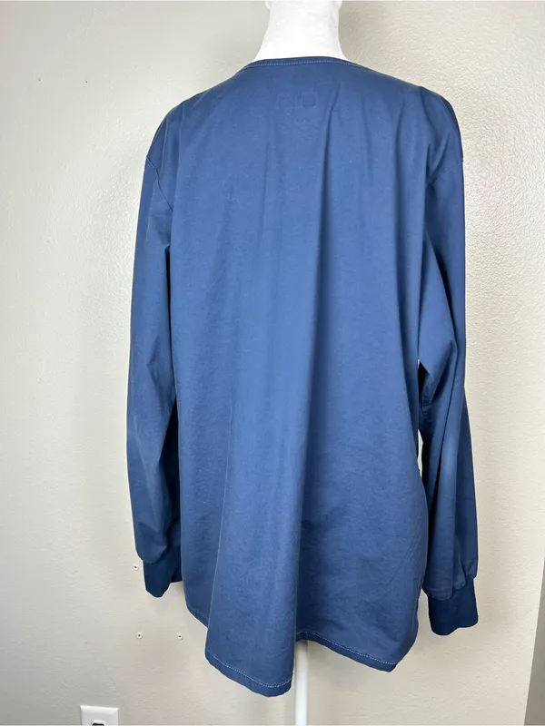 WonderWink Winderflex Women’s Snap-Front Medical Jacket Blue Size XL - Image 3