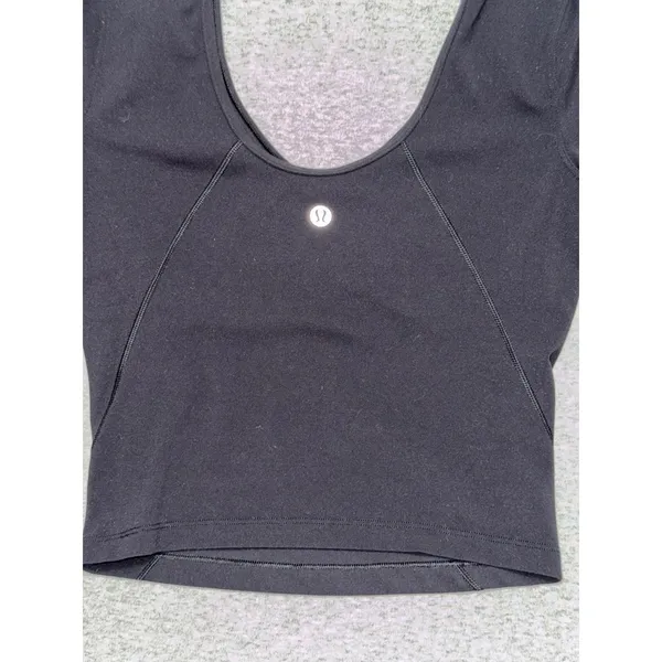 Lululemon Women's Align Tee Black Slim Fit Cropped Length Nulu Size 4 - Image 3