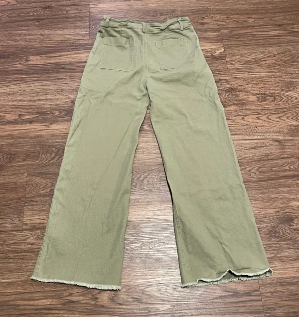 Miss Love Wide Leg High Waist Stretchy Pants Olive Green Size Large - Image 10