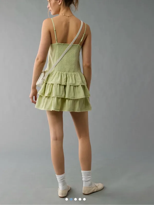 NWT AE Catie Corset Tiered Mini Dress - Image 2
