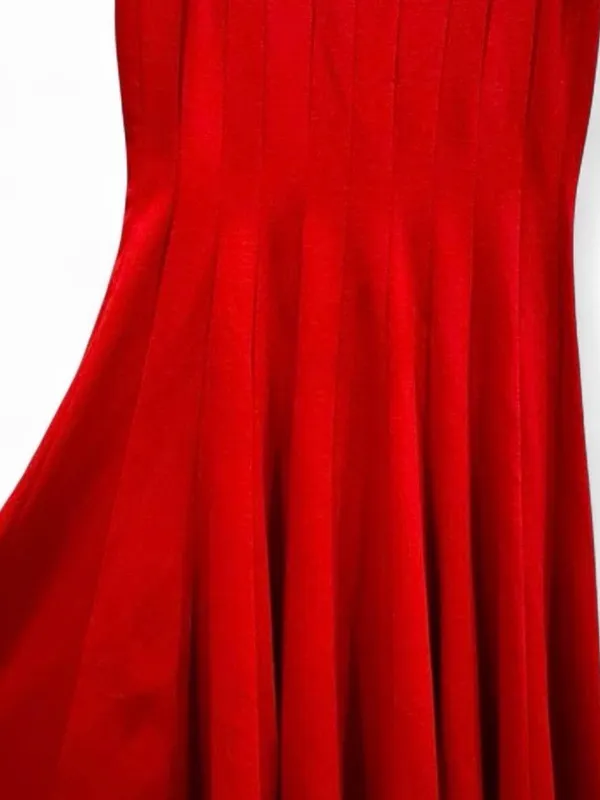Calvin Klein Red Fit & Flare Dress Size 2 Pleated Stretch Cocktail Date Night - Image 7