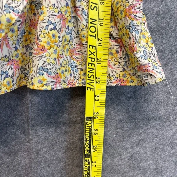 NWT UMGEE‎ Top Women's Large Multicolor Floral Boho Smocked Ruffles Bow Tie Back - Image 7