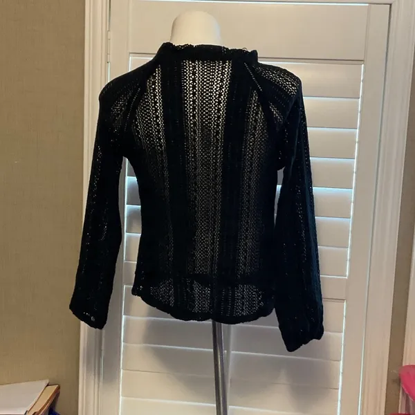 Chic Black Sheer Button-Down Women's Shirt - Image 3