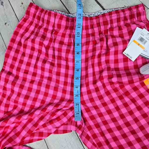 Roudelain Pink Red Gingham Pajama Pants Womens Small NWT EMJN341M - Image 7