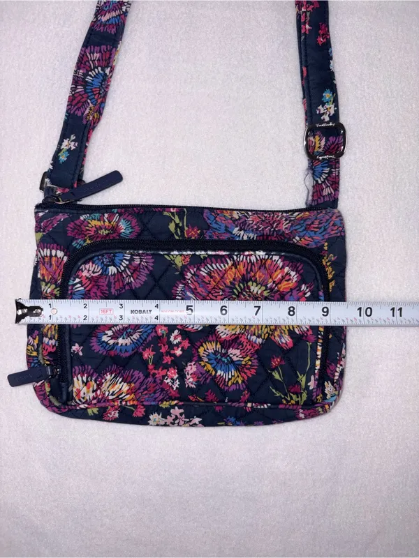Vera Bradley Navy Floral Quilted Crossbody Bag - Image 4