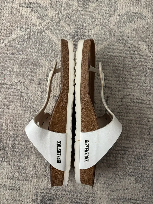 White Birkenstock Sandals - Image 3