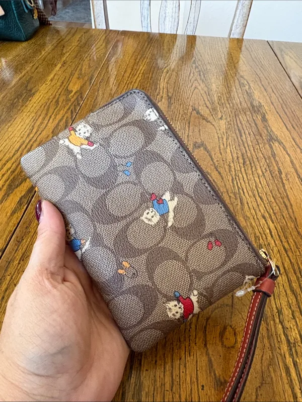 Coach Kittens in mittens Brown Signature Wristlet - Image 10