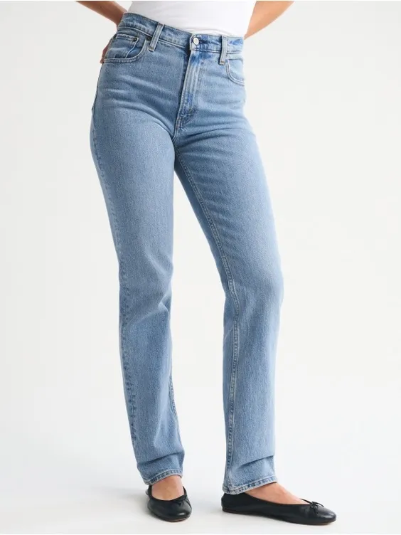 Abercrombie & Fitch 90’s Slim Straight Ultra High‎ Rise Long Denim Jeans - Image 3