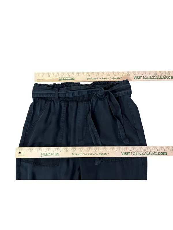 Abercrombie & Fitch Women’s S Navy Paperbag Jogger Pants Used Blue Lyocell - Image 7