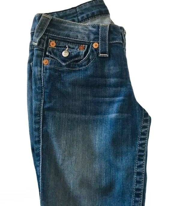 True Religion Straight Leg Blue Jeans - Image 6
