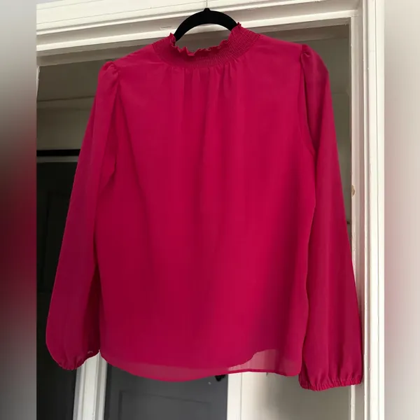 J Crew Factory Smocked Shirt in Pink - Image 4