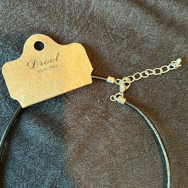NWT Large Silver Cross Necklace on leather cord - Image 5