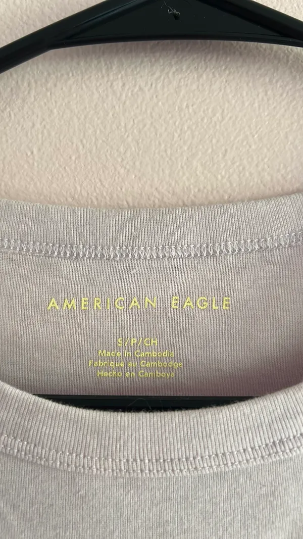 american eagle lavender peace sign embroidered tee - Image 7