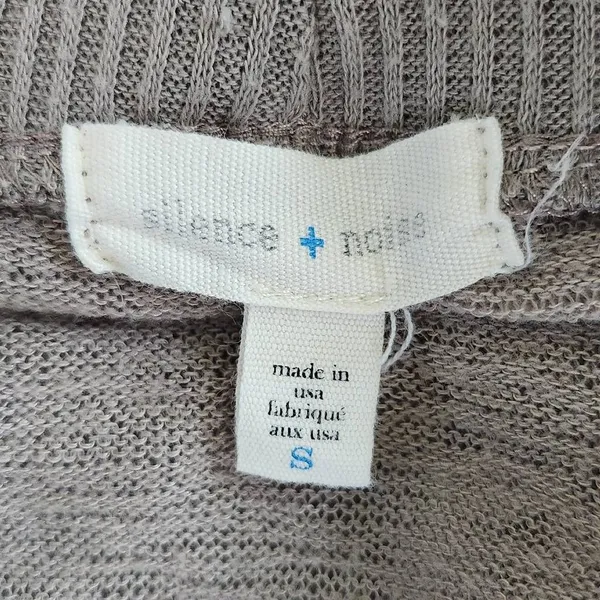 Silence + Noise Brown Distressed Open Knit Cardigan Size Small Tan Cardigan - Image 7