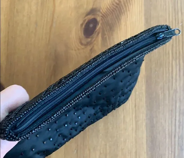 Black beaded clutch purse - Image 3