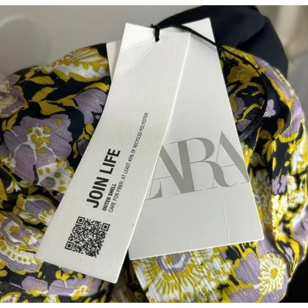NWT Zara Ruched Floral Mini Dress Sz S - Image 8