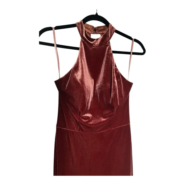 Revelry Tori Velvet Dress - Terracotta - Image 5