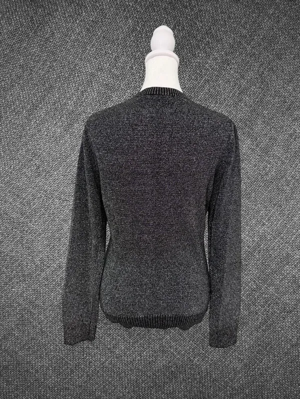 Gap Black Silver Metallic Sparkle Button Front Cardigan - Image 8