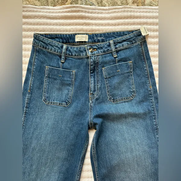 - Anthropologie Pilcro Vintage Column HighRise Wide Leg Jeans Size 31 Inse… - Image 2