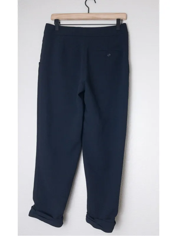 Aritzia Wilfred Allant Tie Front Drawstring Crop Pant Trouser 4 Black Relaxed - Image 8