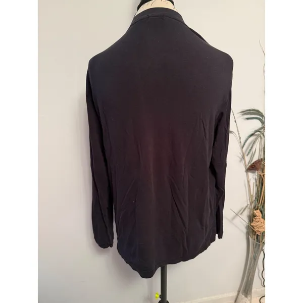 Skims Long Sleeve Crew Neck T-Shirt Black Modal Blend Size M‎ - Image 3