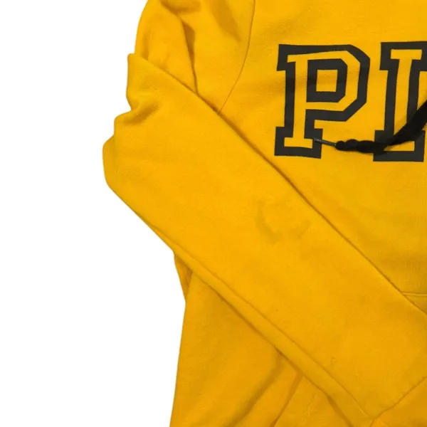 PINK Victoria's Secret Hoodie Women Large Yellow Full Zip Logo Sweatshirt - Image 6