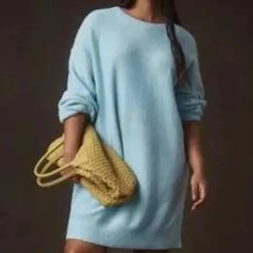 Daily Practice Sweater Dress Women M Blue Oversized Knit Loungewear‎ - Image 2