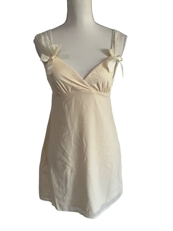 MORE TO COME Ariele Baby Doll Dress in Cream Small New Womens Mini - Image 4
