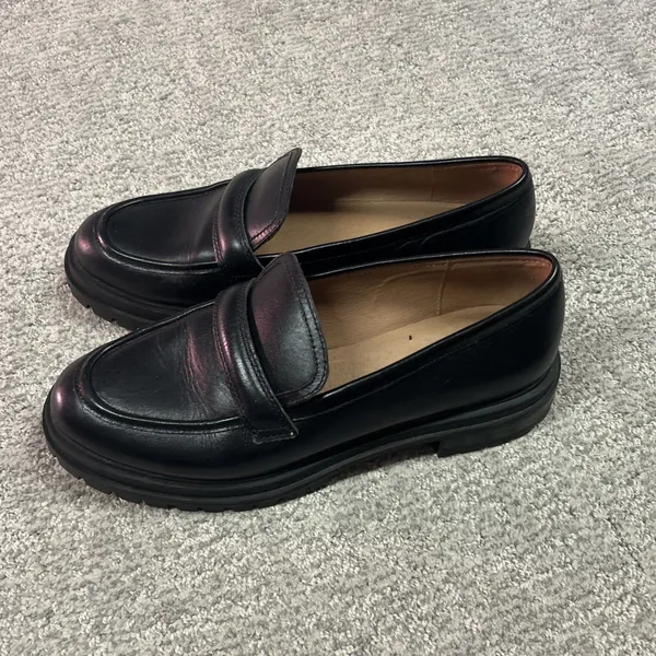 Madewell The Bradley Lugsole Black Leather Loafer Black 9.5 Chunky Preppy Y2K - Image 4