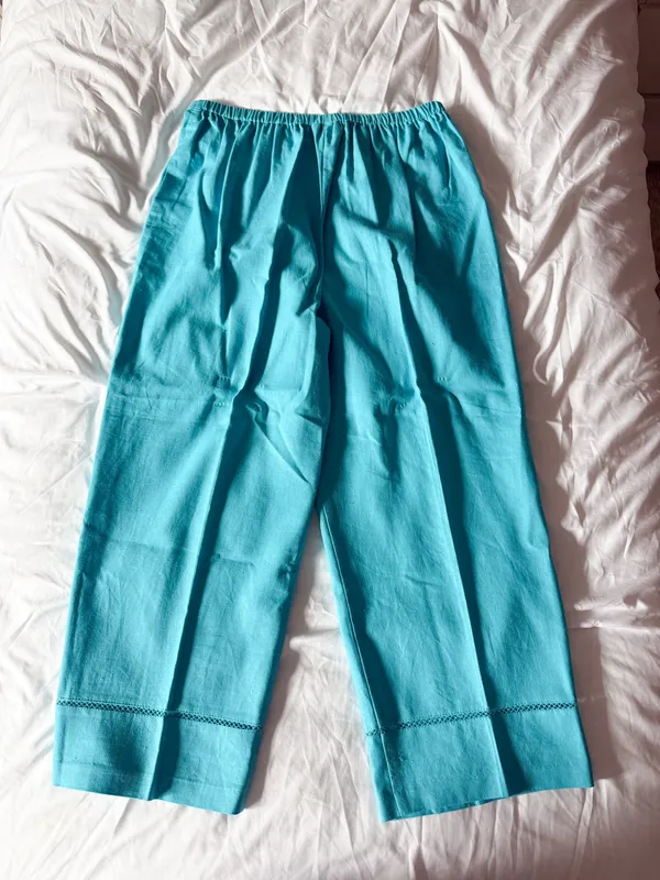 Norton McNaughton Blue Linen Pants Size Large - Image 3