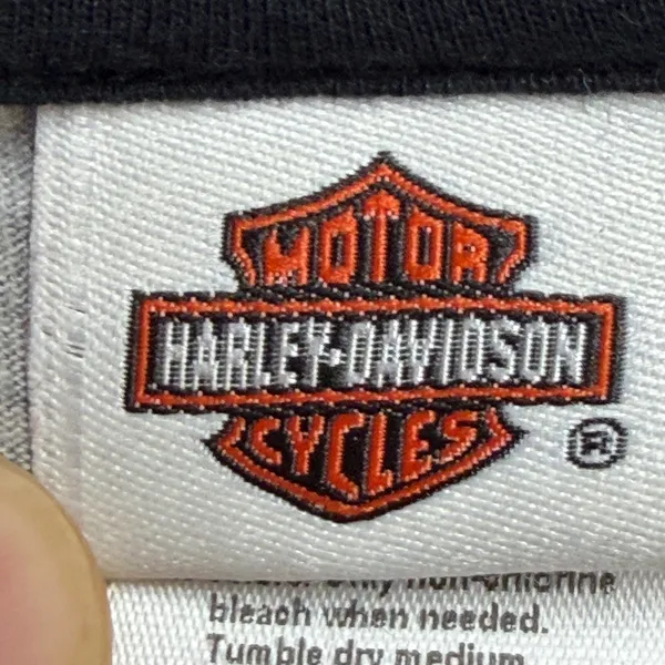 Harley Davidson Raglan Shirt Womens L Gray Bling Glam Biker Americana Moto USA - Image 3